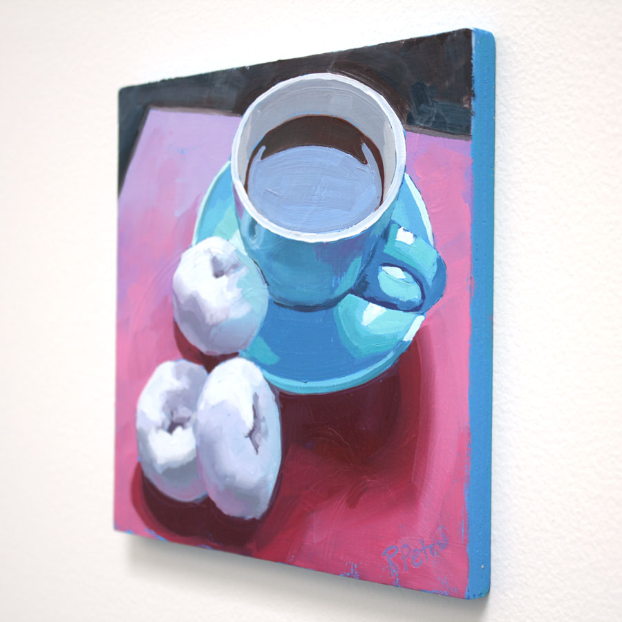 coffee with 3 donuts