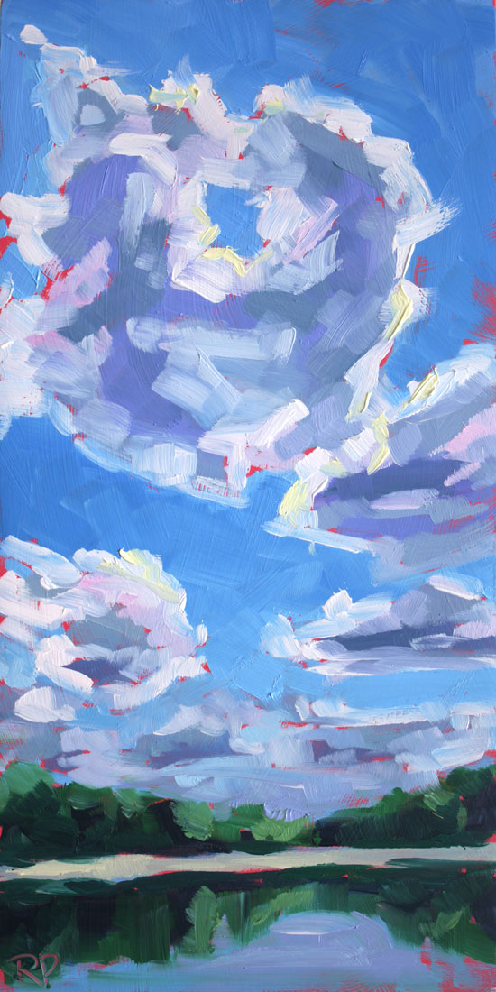 clouds over lake