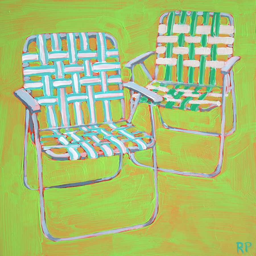 two lawn chairs