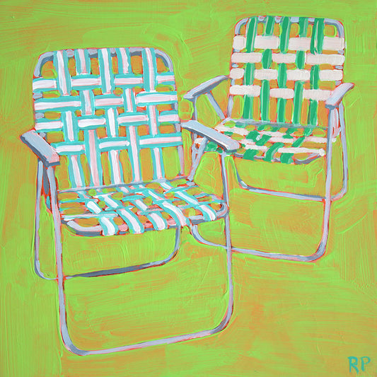 two lawn chairs