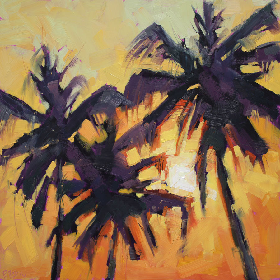 three palm sunset