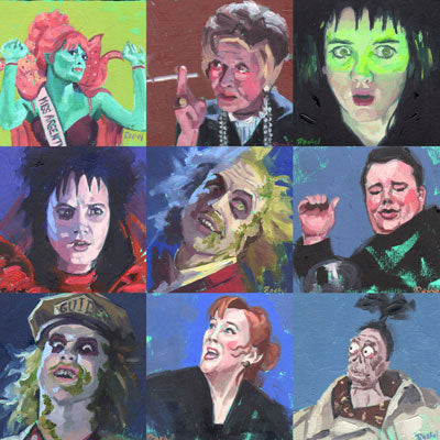 Beetlejuice mini paintings on paper