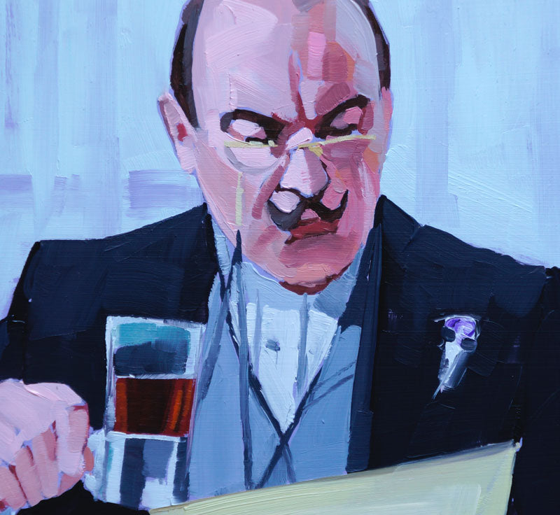 Poirot at his desk