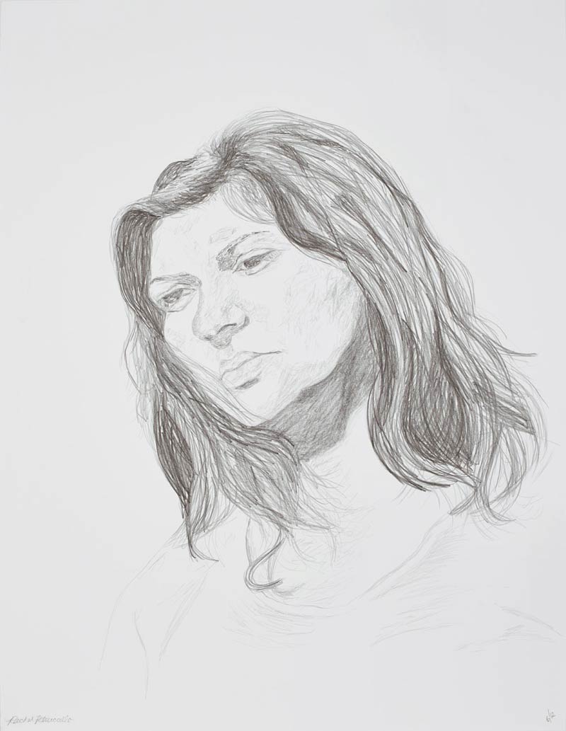 Portrait drawing of a woman in Paris. Copyright Rachel Petruccillo