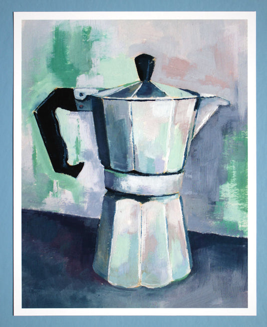 moka pot coffee 13 - oil painting print