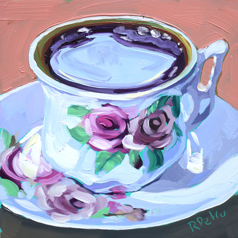 tea cup with roses