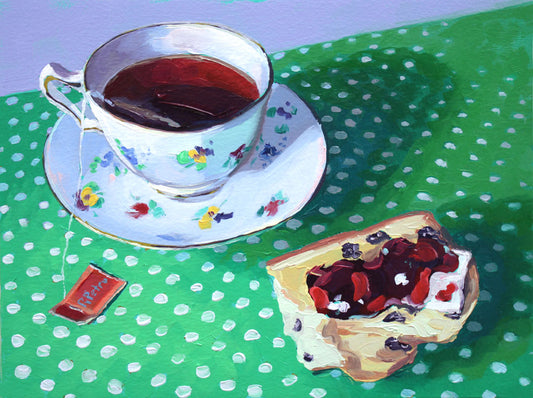 tea with jam and bread