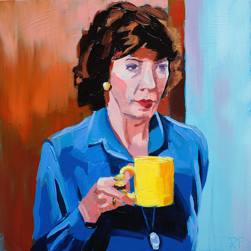 Violet gets the coffee