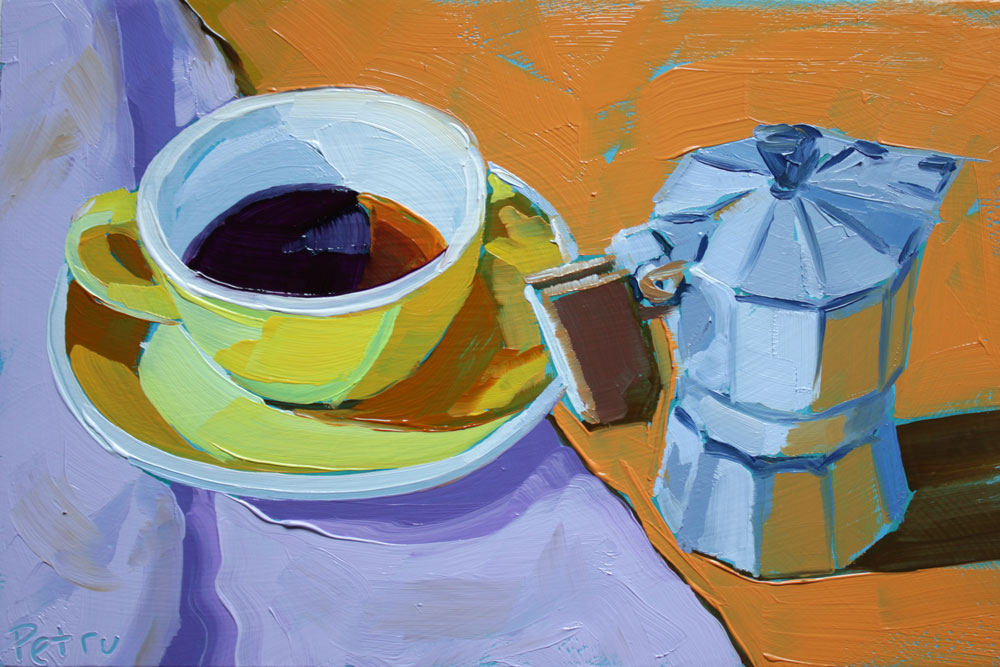 yellow cup with moka